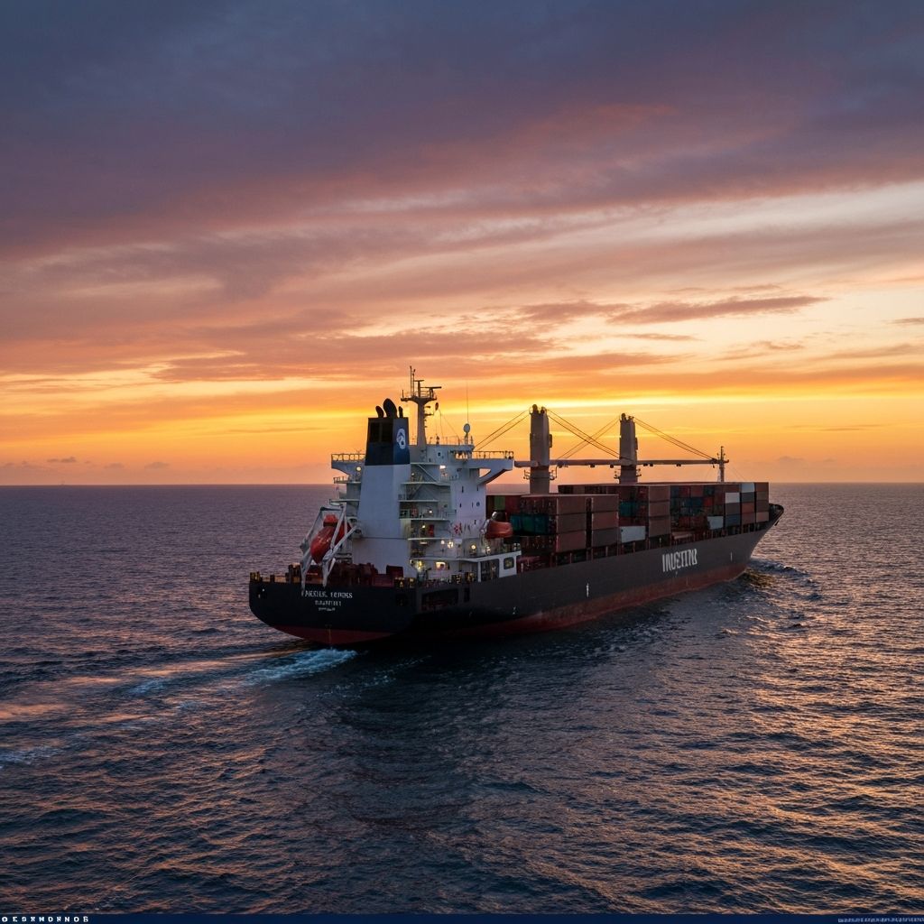 Maritime vessel at sea